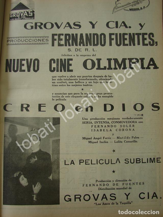 Sammeln von Plakaten: CARTEL ANTIGUO ORIGINAL DE REINAGURACION DEL CINE OLIMPIA Y LA PELICULA CREO EN DIOS 1941 /N78
