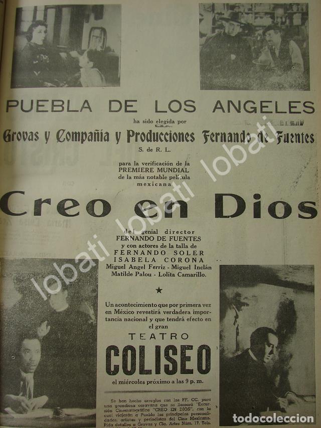 Sammeln von Plakaten: CARTEL ANTIGUO ORIGINAL DE CINE COLISEO DE PUEBLA ESTRENO. PELICULA. CREO EN DIOS 1941 /N79