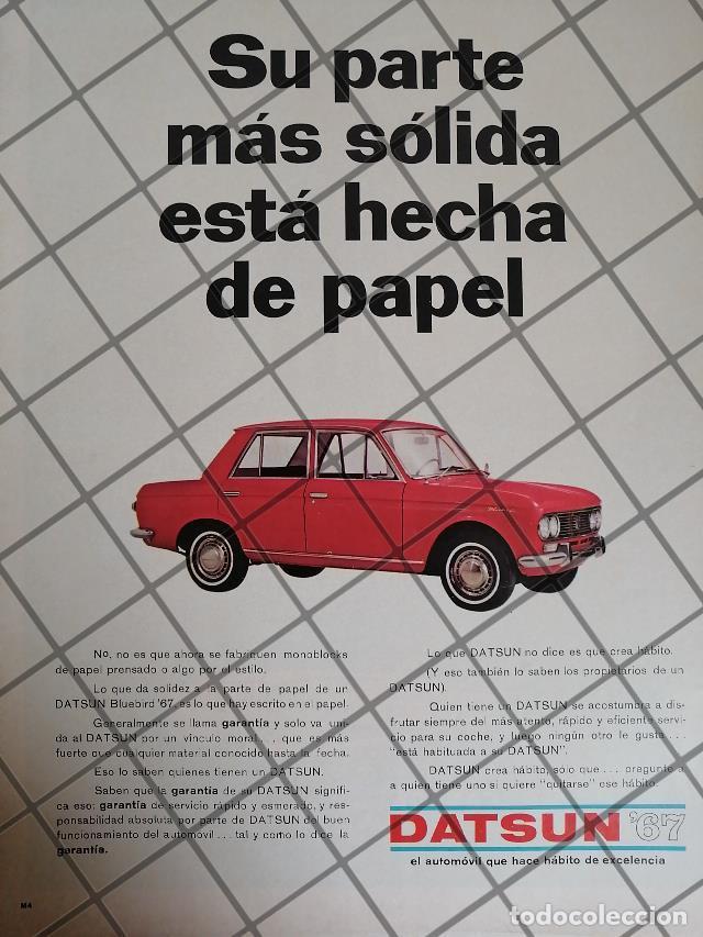 Sammeln von Plakaten: AFICHE RETRO ORIGINAL AUTOS DATSUN BLUEBIRD 1967 /1016
