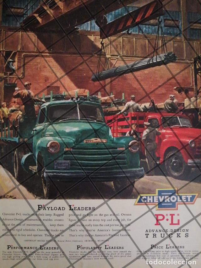 Sammeln von Plakaten: AFICHE RETRO ORIGINAL CAMIONES CHEVROLET 1950 -1027