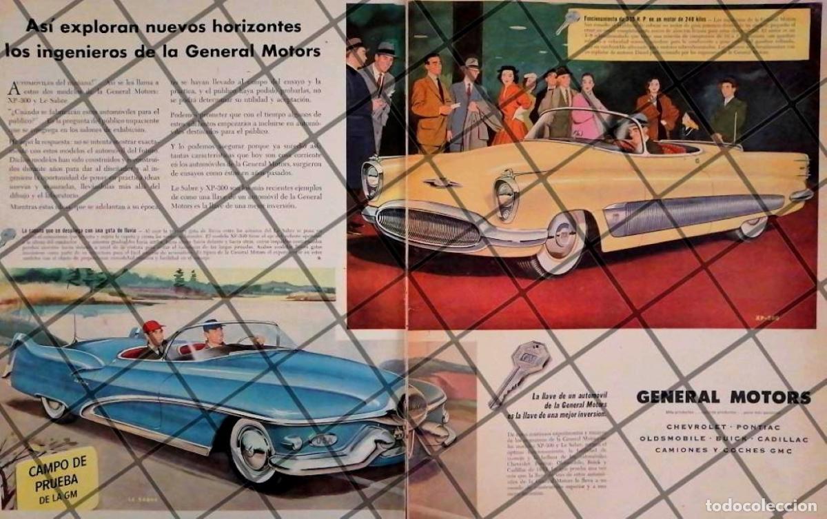 Sammeln von Plakaten: AFICHE RETRO ORIGINAL AUTOS BUICK XP-300 1953 Y LE SABRE /RARO