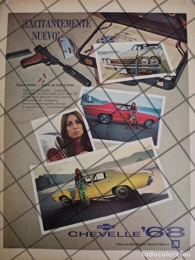 Sammeln von Plakaten: AFICHE RETRO ORIGINAL AUTOS CHEVROLET CHEVELLE 1968 -1042