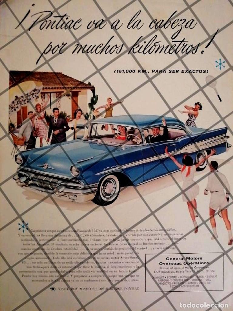 Sammeln von Plakaten: AFICHE RETRO ORIGINAL AUTOS PONTIAC STRATO STREAK 1957-1043