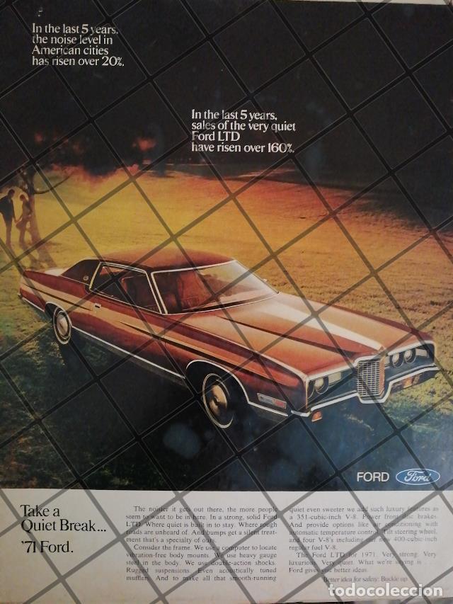 Sammeln von Plakaten: AFICHE RETRO ORIGINAL AUTOS FORD LTD. 1971-1049