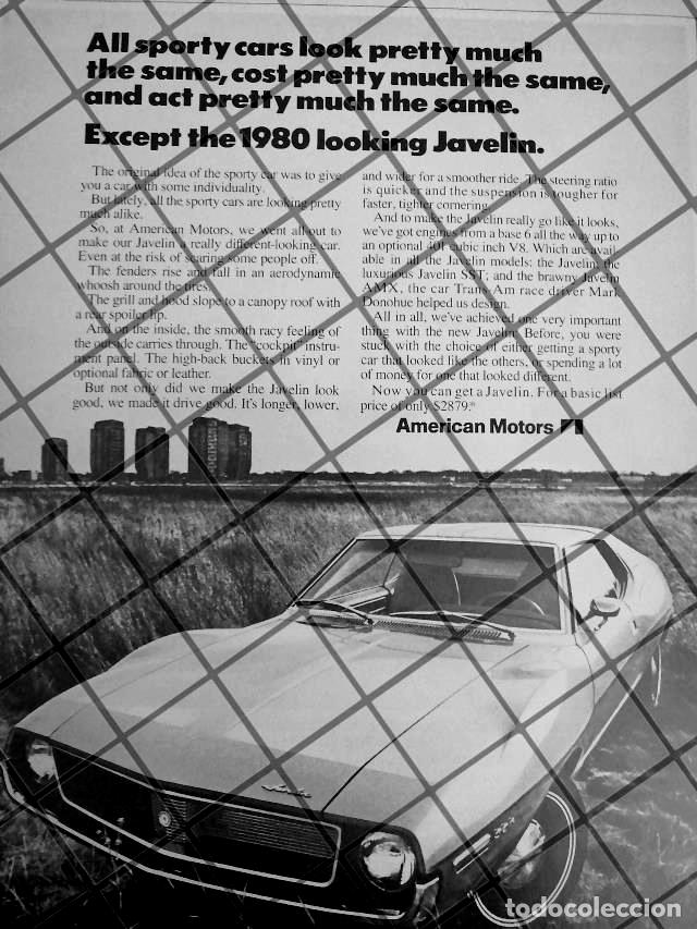 Sammeln von Plakaten: AFICHE RETRO ORIGINAL AUTOS AMERICAN JAVELIN SST 1971-1048