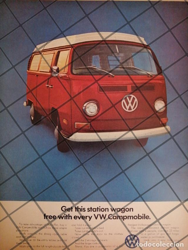 Poster collecting: AFICHE RETRO ORIGINAL AUTOS VOLKSWAGEN COMBI 1971 -1056
