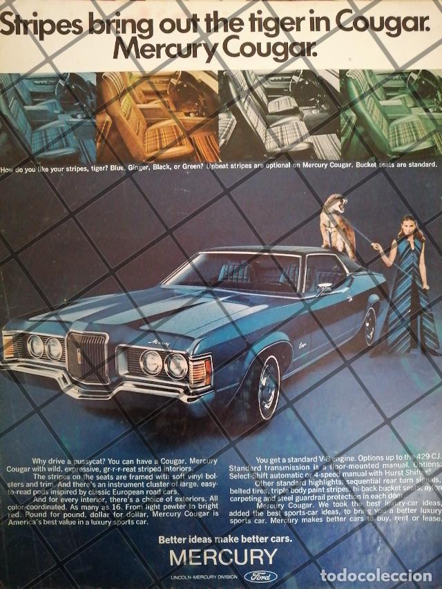 Poster collecting: CARTEL RETRO AUTOS FORD MERCURY COUGAR 1971 -1073
