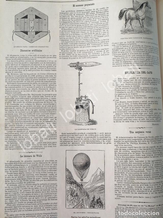 Poster collecting: CARTEL ANTIGUO ORIGINAL DE PRIMERA MAQUINA DE DIAMANTE ARTIFICIAL Y MAS NOTAS CIENTIFICAS 1898