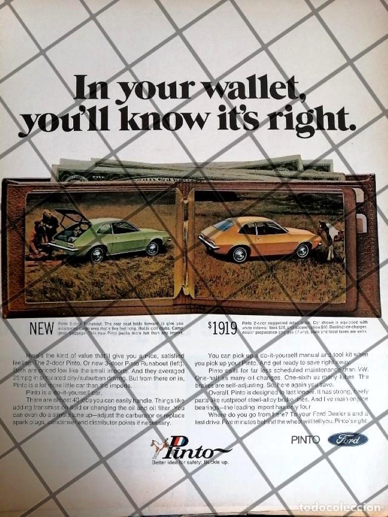 Collectionnisme d'affiches: CARTEL RETRO AUTOS FORD PINTO 1971 -1082 /RARO