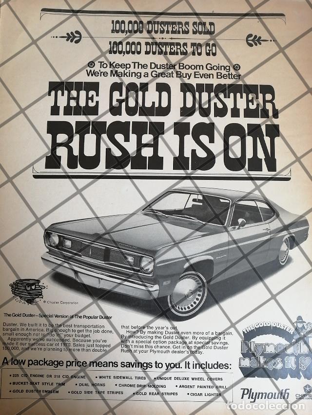 Collectionnisme d'affiches: CARTEL RETRO AUTOS PLYMOUTH GOLD DUSTER 1970 -1088