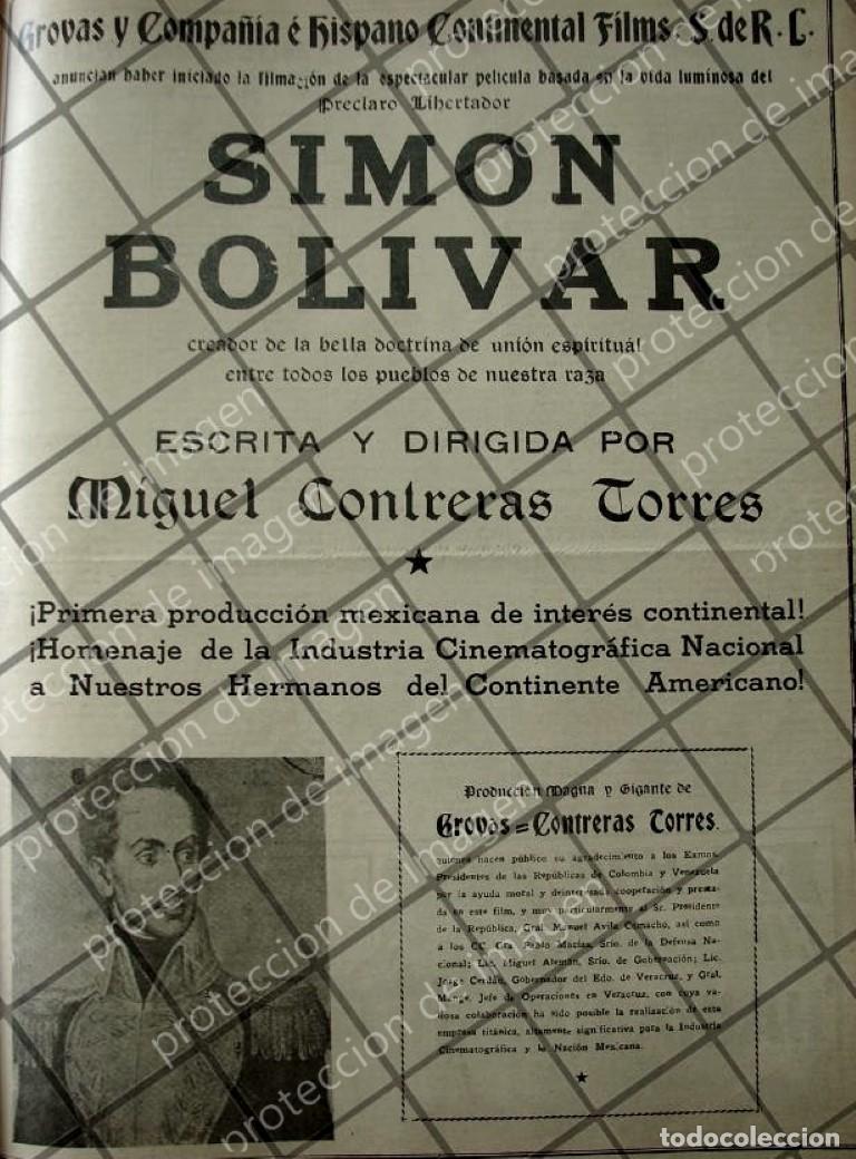 Collectionnisme d'affiches: CARTEL ANTIGUO INICAN FILMACION DE PELICULA. SIMON BOLIVAR 1941