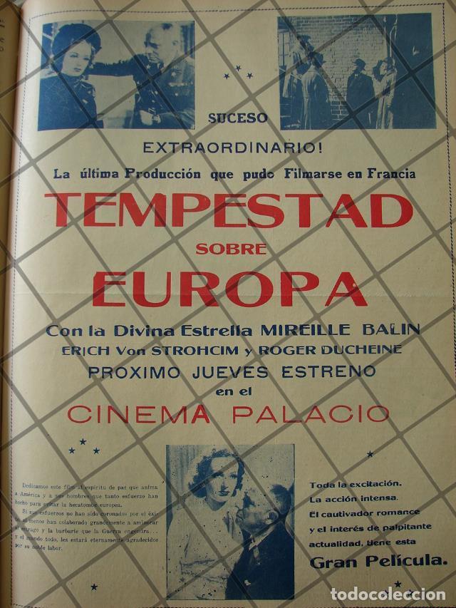 Collectionnisme d'affiches: CARTEL RETRO PELICULA. MANACES /TEMPESTAD SOBRE AUROPA 1941 /3