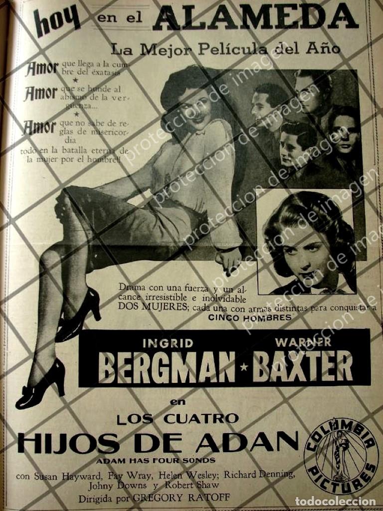 Collectionnisme d'affiches: CARTEL ANTIGUO PELICULA. LOS 4 HIJOS DE ADAN 1941