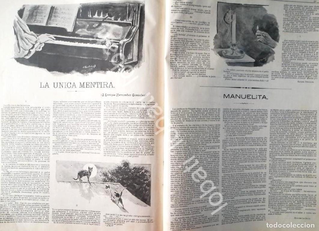 Collectionnisme d'affiches: CARTEL ANTIGUO ORIGINAL DE CUENTO INEDITO DE RAFAEL DELGADO CON DIBUJOS DE JULIO RUELAS 1898 LA UNIC