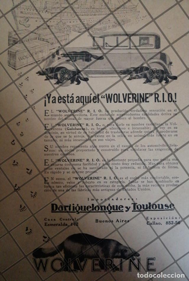 Collectionnisme d'affiches: CARTEL ANTIGUO ORIGINAL AUTOS WOLVERINE RIO. 1928 -1094