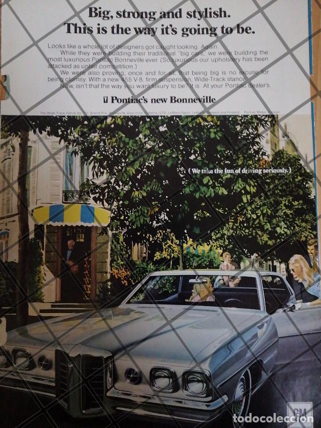 Collectionnisme d'affiches: CARTEL VINTAGE ORIGINAL AUTOS PONTIAC BONEVILLE 1970. -1101