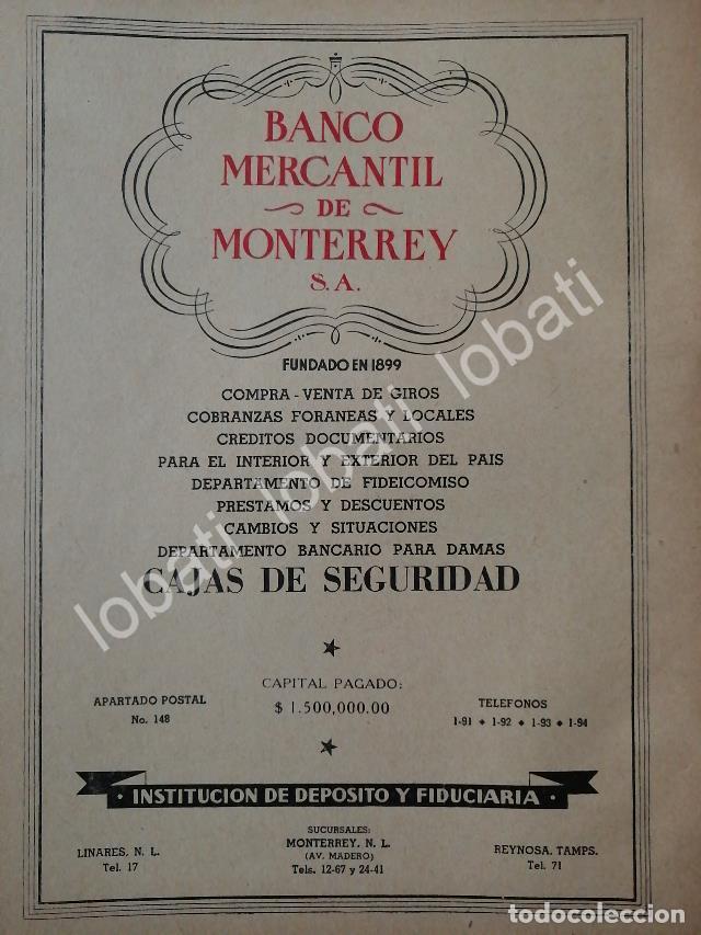 Collectionnisme d'affiches: CARTEL ANTIGUO ORIGINAL DE BANCO MERCANTIL DE MONTERREY 1943 /221