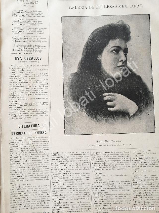 Collectionnisme d'affiches: CARTEL ANTIGUO ORIGINAL DE EVA CEBALLOS CAMARA 1894 FOTO DE TORRES HNOS. / ASM