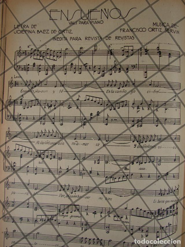 Collectionnisme d'affiches: PARTITURA ANTIGUA INEDITA 1936 POR: FRANCISCO ORTIZ SERVIN / ENSUE&Ntilde;OS