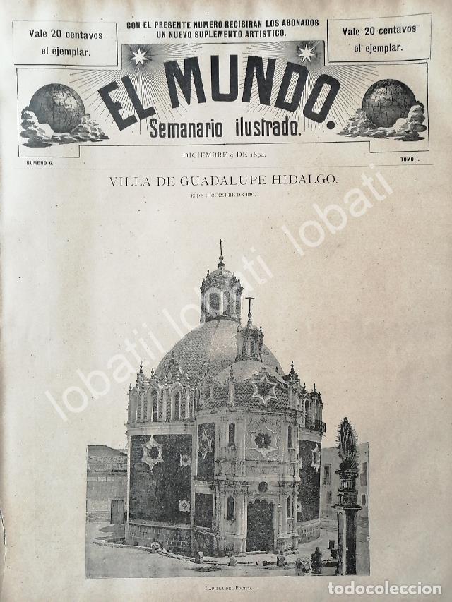 Collectionnisme d'affiches: PORTADA ANTIGUA ORIGINAL CAPILLA DEL POCITO, VILLA DE GUADALUPE DIC. 1894 /RLG