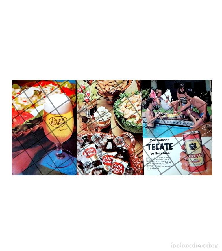 Collectionnisme d'affiches: 3 MINI CARTELES RETRO, TECATE Y CARTA BLANCA 1970s /211