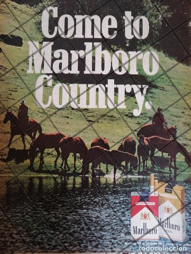 Collectionnisme d'affiches: CARTEL RETRO, CIGARROS, VENGA AL MUNDO MARLBORO 1970