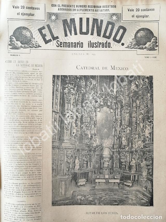 Collectionnisme d'affiches: PORTADA ANTIGUA ORIGINAL 1895 CATEDRAL DE MEXICO, ALTAR DE LOS REYES / RLG