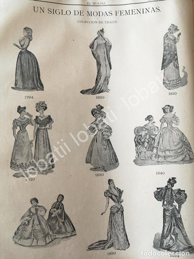 Collectionnisme d'affiches: CARTEL ANTIGUO ORIGINAL DE UN SIGLO DE MODAS FEMENINAS 1874-1894