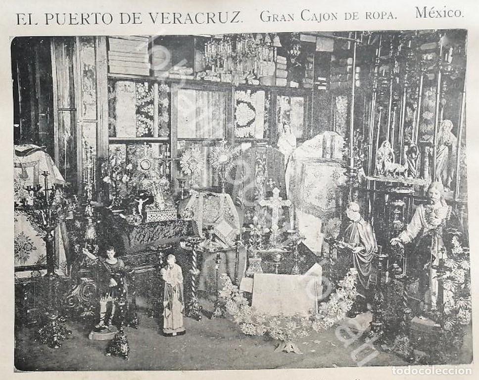 Collectionnisme d'affiches: CARTEL ANTIGUO ORIGINAL DE APARADOR DE LA TIENDA EL PUERTO DE VERACRUZ 1895 /686 Y MAS