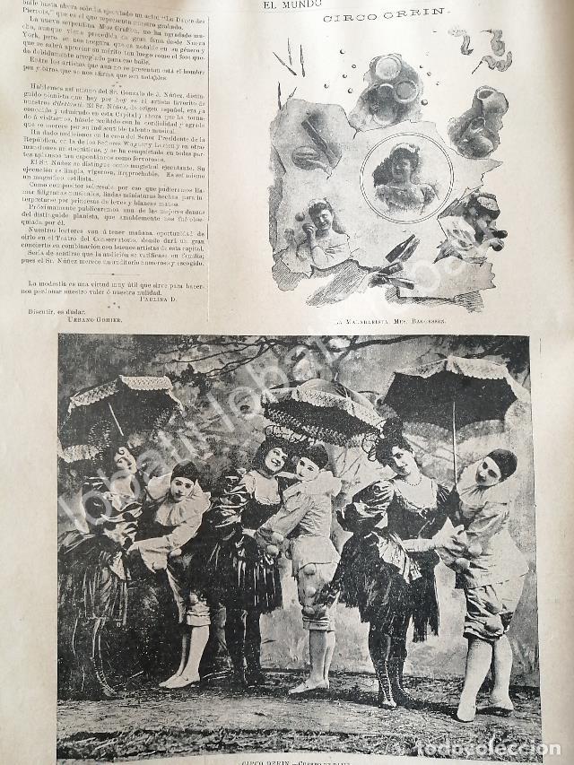 Collectionnisme d'affiches: CARTEL ANTIGUO ORIGINAL DE EL CIRCO ORRIN Y EL PIANISTA GONZALO J. NU&Ntilde;EZ ETC 1895