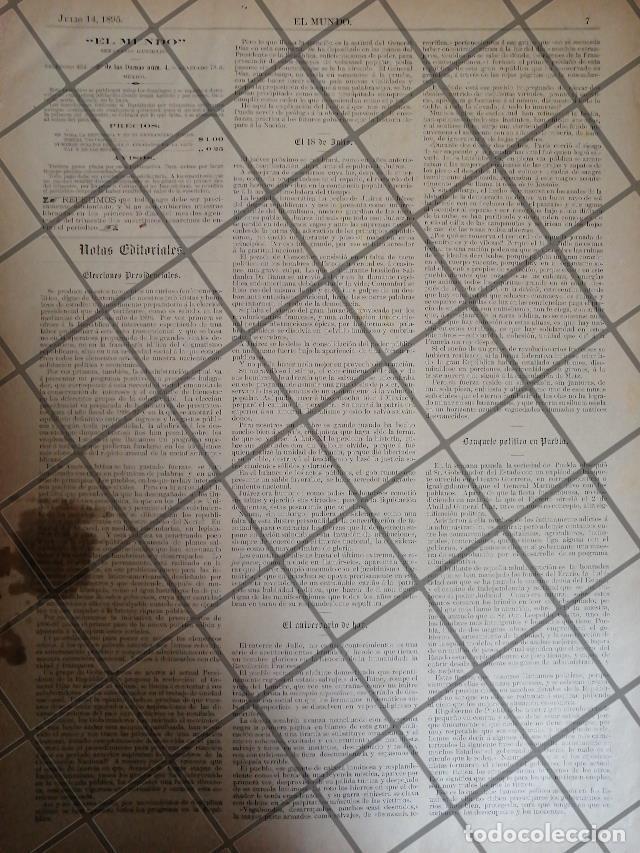 Collectionnisme d'affiches: AFICHE ANTIGUO NOTICIAS SOBRE PORFIRIO DIAZ 1895