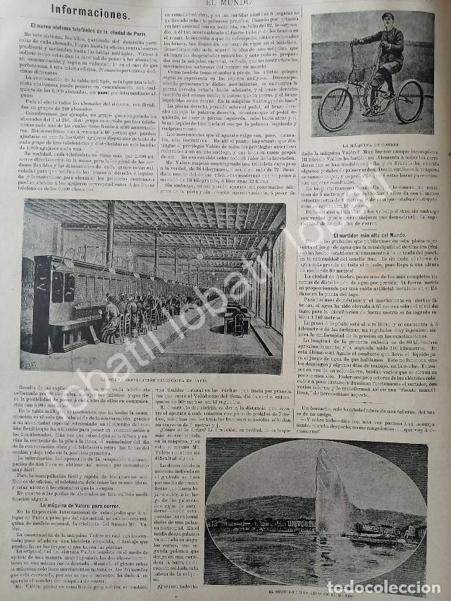 Coleccionismo de carteles: CARTEL ANTIGUO ORIGINAL DE LA CENTRAL TELEFONICA DE PARIS Y LA BICICLETA PARA BRAZOS 1895 / CIENCIA