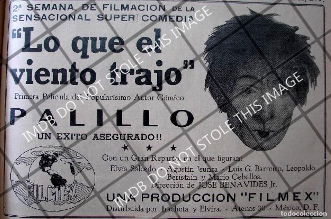 Poster collecting: CARTEL ANTIGUO PELICULA LO QUE EL VIENTO TRAJO 1941 PALILLO