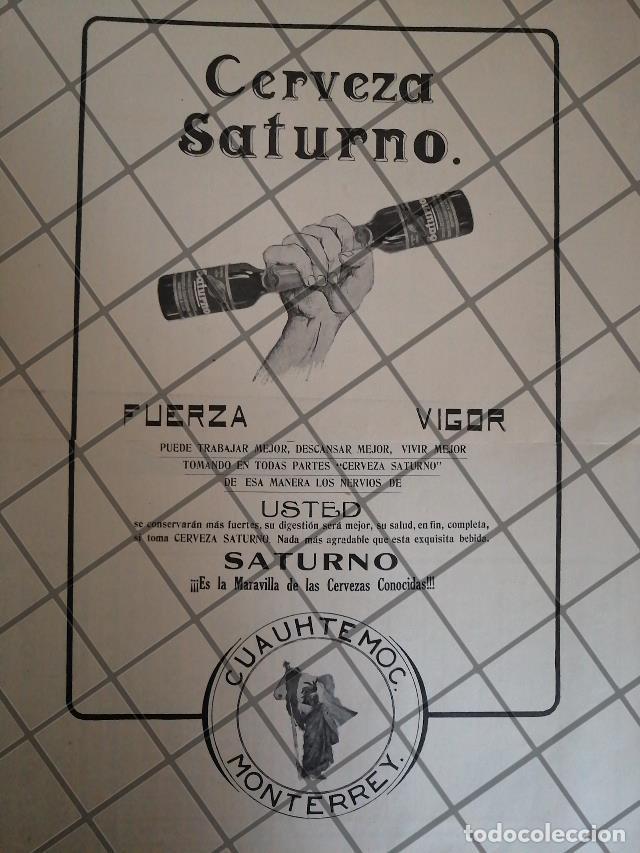 Poster collecting: CARTEL ANTIGUO 1910 CERVEZA SATURNO /212