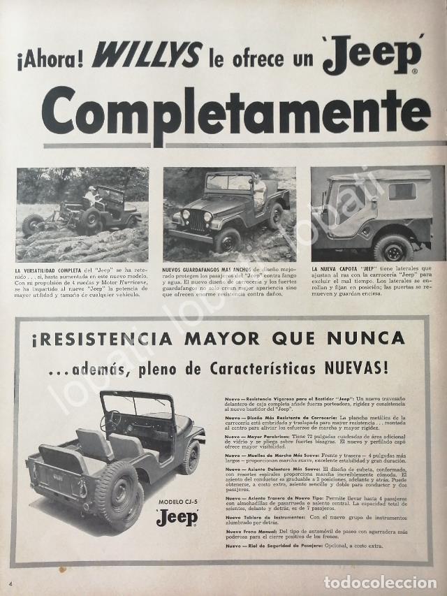 Poster collecting: CARTEL ANTIGUO ORIGINAL DE AUTOS WILLYS JEEP UNIVERSAL CJ-5 1953 / 709