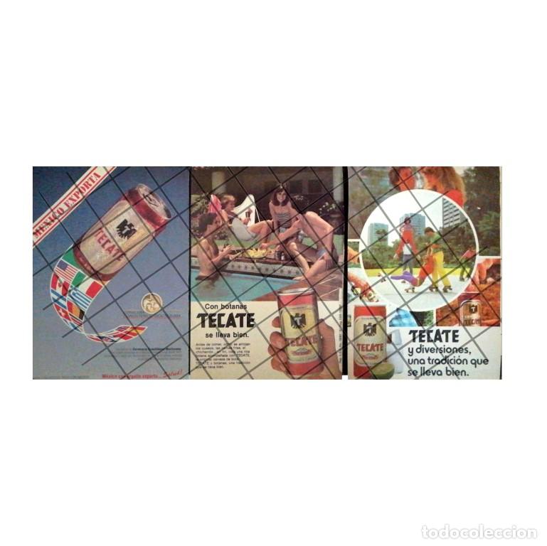 Poster collecting: 3 MINI CARTELES RETRO, CERVEZA TECATE 1970s /193