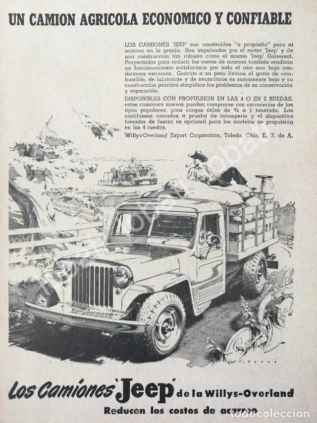 Poster collecting: CARTEL ANTIGUO ORIGINAL DE MINI CARTEL AUTOS. CAMIONES WILLIS JEEP 1948 / 713