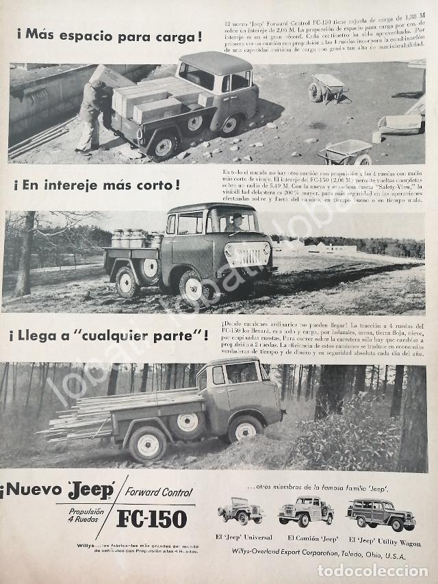 Poster collecting: CARTEL ANTIGUO ORIGINAL DE AUTOS Y CAMIONES WILLYS JEEP FC-150 1957 / 725