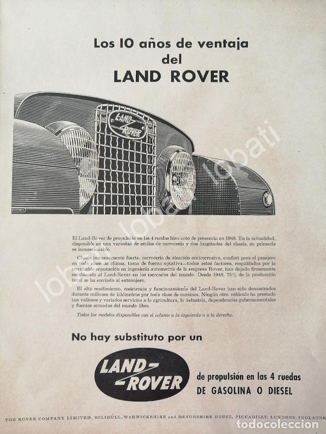Poster collecting: CARTEL ANTIGUO ORIGINAL DE DE AUTOS LAND ROVER 1958 / 732