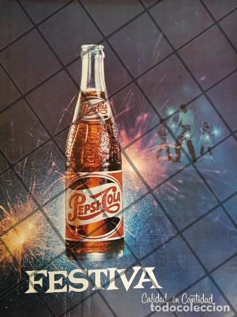 Poster collecting: AFICHE PUBLICITARIO RETRO ORIGINAL PEPSI COLA FESTIVA 1962