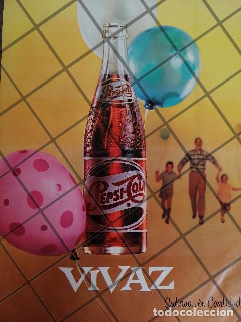 Poster collecting: AFICHE PUBLICITARIO RETRO ORIGINAL PEPSI COLA VIVAZ 1962