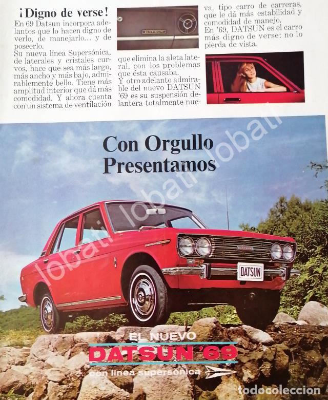 Poster collecting: CARTEL ANTIGUO ORIGINAL DE PUBLICIDAD ANTIGUA DE AUTOS NISSAN DATSUN 1969 / 736