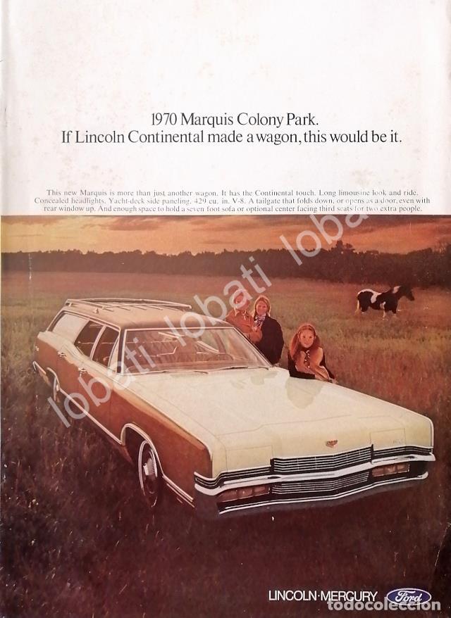Poster collecting: CARTEL ANTIGUO ORIGINAL DE AUTOS FORD MERCURY MARQUIS WAGON 1970 /743