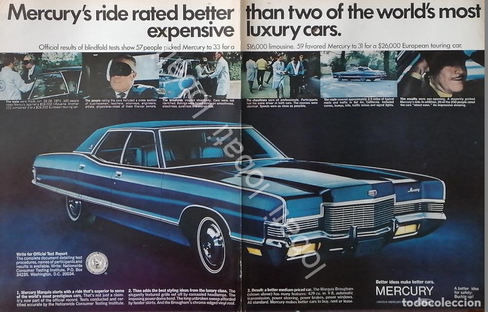 Poster collecting: CARTEL ANTIGUO ORIGINAL DE AUTOS FORD MERCURY MARQUIS 1971 / 742