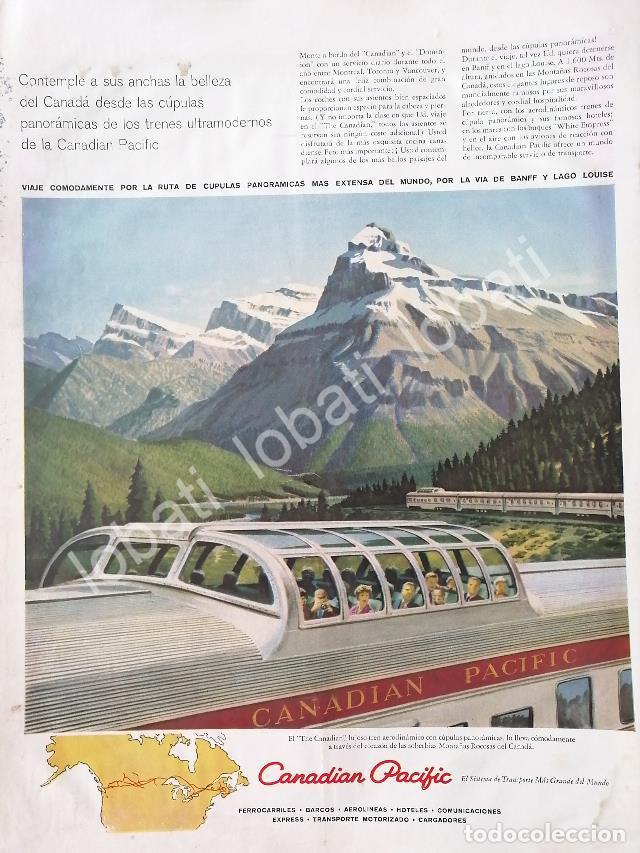 Poster collecting: CARTEL ANTIGUO ORIGINAL DE TREN CANADIAN PACIFIC 1950s / FERROCARRILES