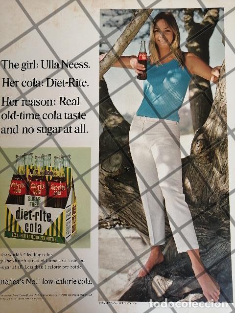 Sammeln von Plakaten: CARTEL VINTAGE ORIGINAL REFRESCOS DIET RITE COLA 1966