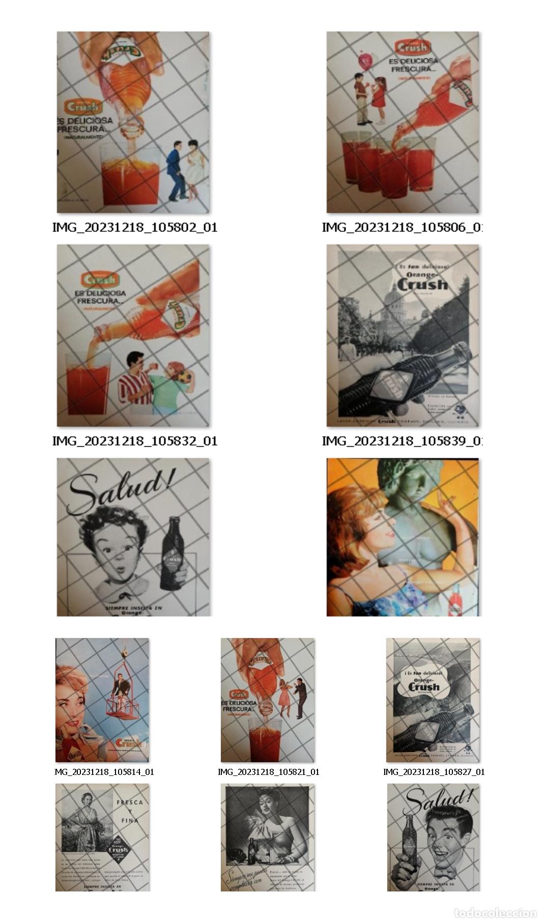 Sammeln von Plakaten: 12 CARTELES ANTIGUOS REFRESCOS ORANGE CRUSH 50s 60s /341