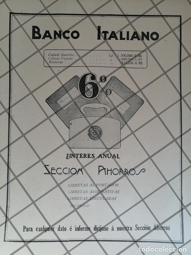 Collectionnisme d'affiches: CARTEL DE PUBLICIDAD RETRO. BANCO ITALIANO 1927 /RARO. PERU
