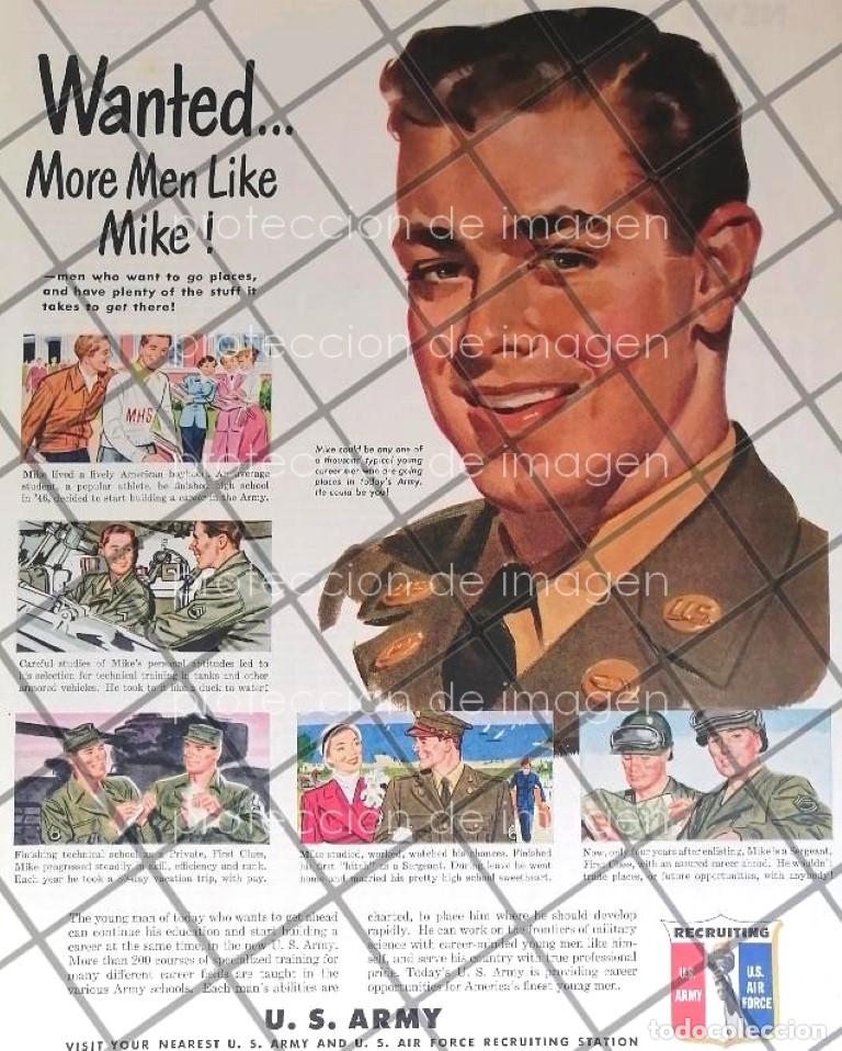 Collectionnisme d'affiches: CARTEL ANTIGUO RECLUTAMIENTO MILITAR DE U.S.A. 1950