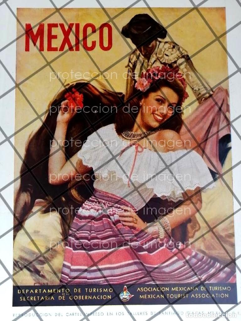 Collectionnisme d'affiches: CARTEL ANTIGUO DEPARTAMENTO DE TURISMO MEXICO 1950/RARO